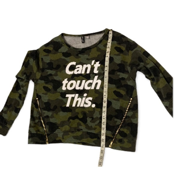 H&M Divided Green Camouflage CANT TOUCH THIS ZIP Pullover size:L - Picture 8 of 8